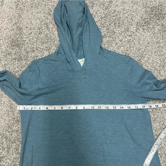 Sundance Shirt Womens XS Blue Hooded Long Sleeve Cotton Cross Hem Pullover - Picture 3 of 6